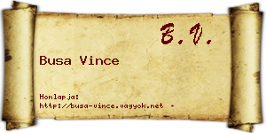 Busa Vince névjegykártya